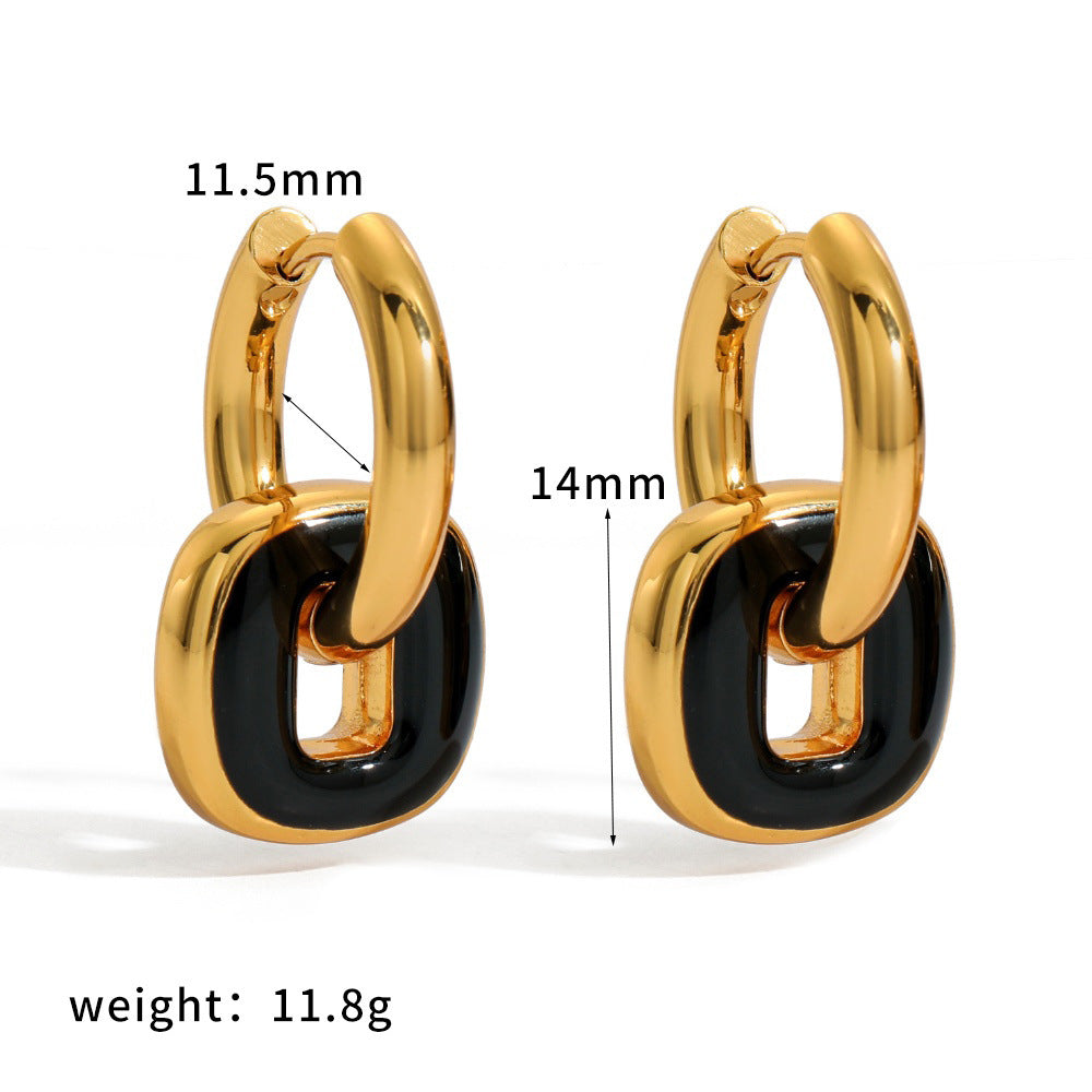 Steel Fashionable Elegant High-grade Love Titanium Earrings