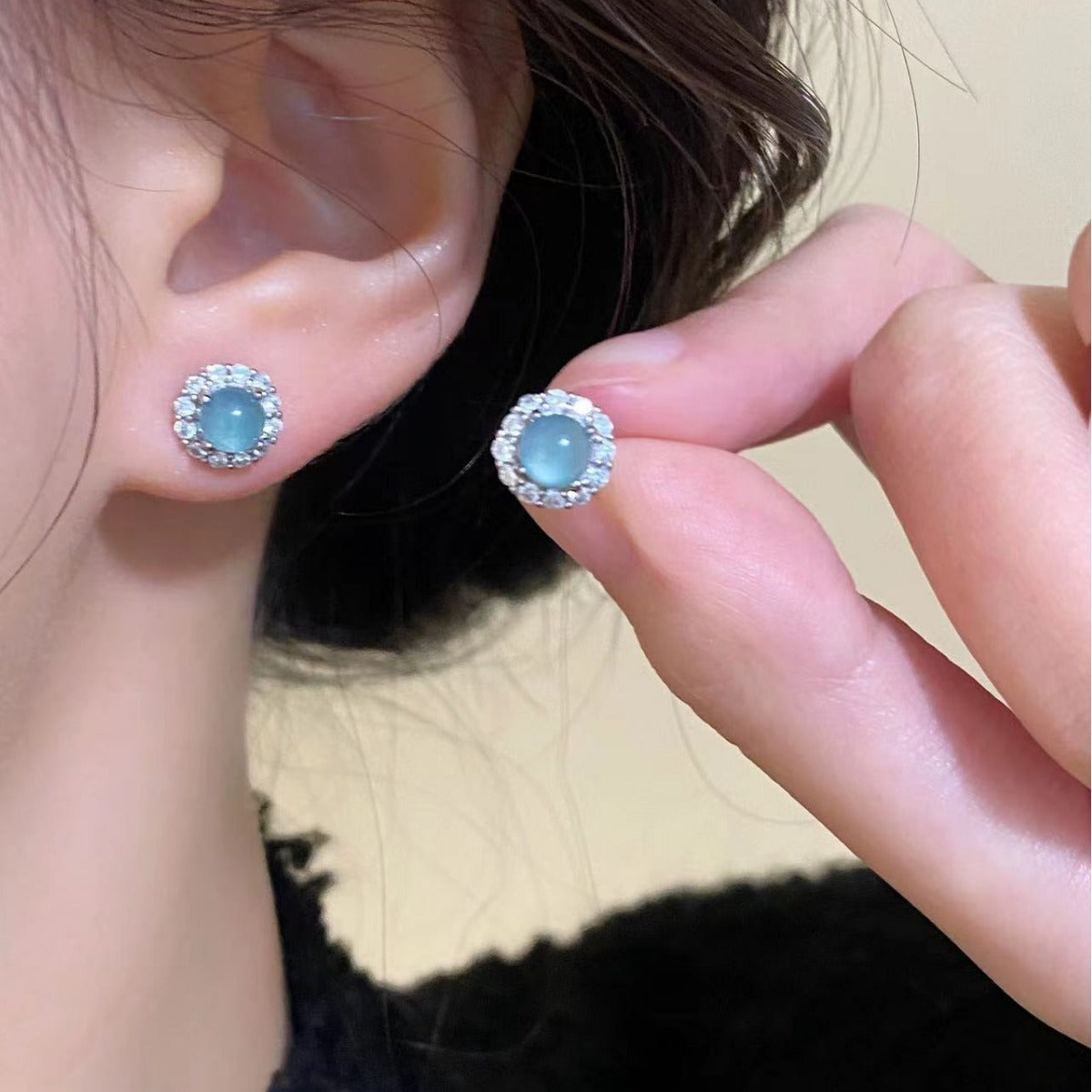 Niche Design Trend Diamond Geometric Square Cat Eye Fashion Simple Rings