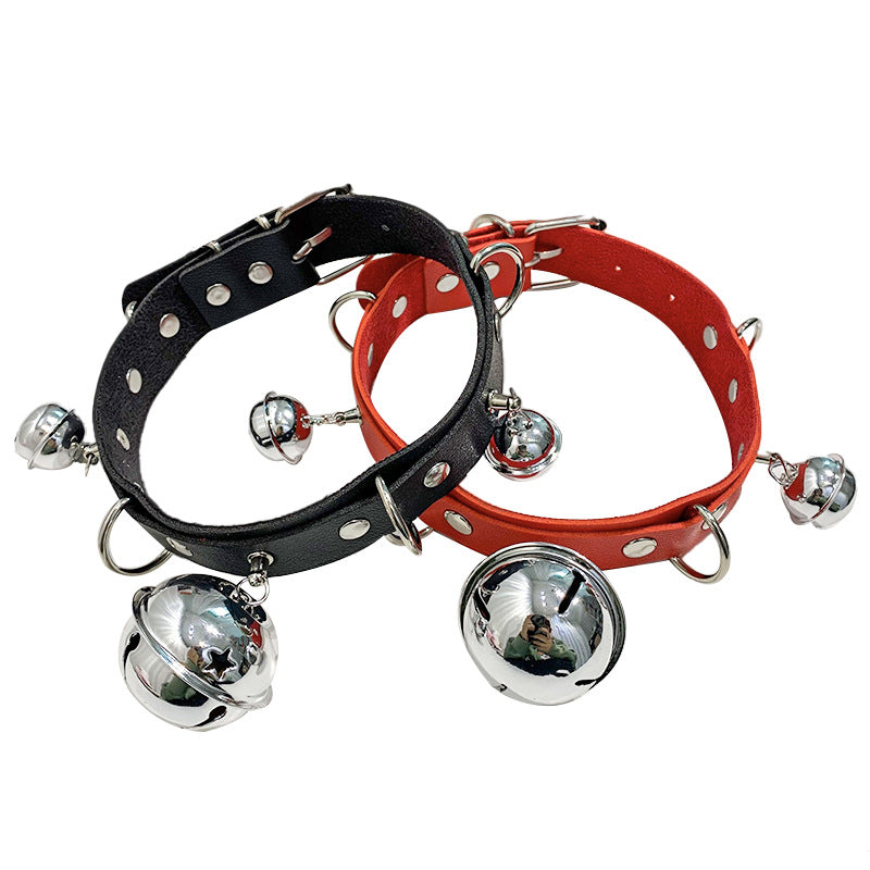 Sexy Punk Street Racket Nightclub Bell Chain Neck Bandana Exaggerated Collar