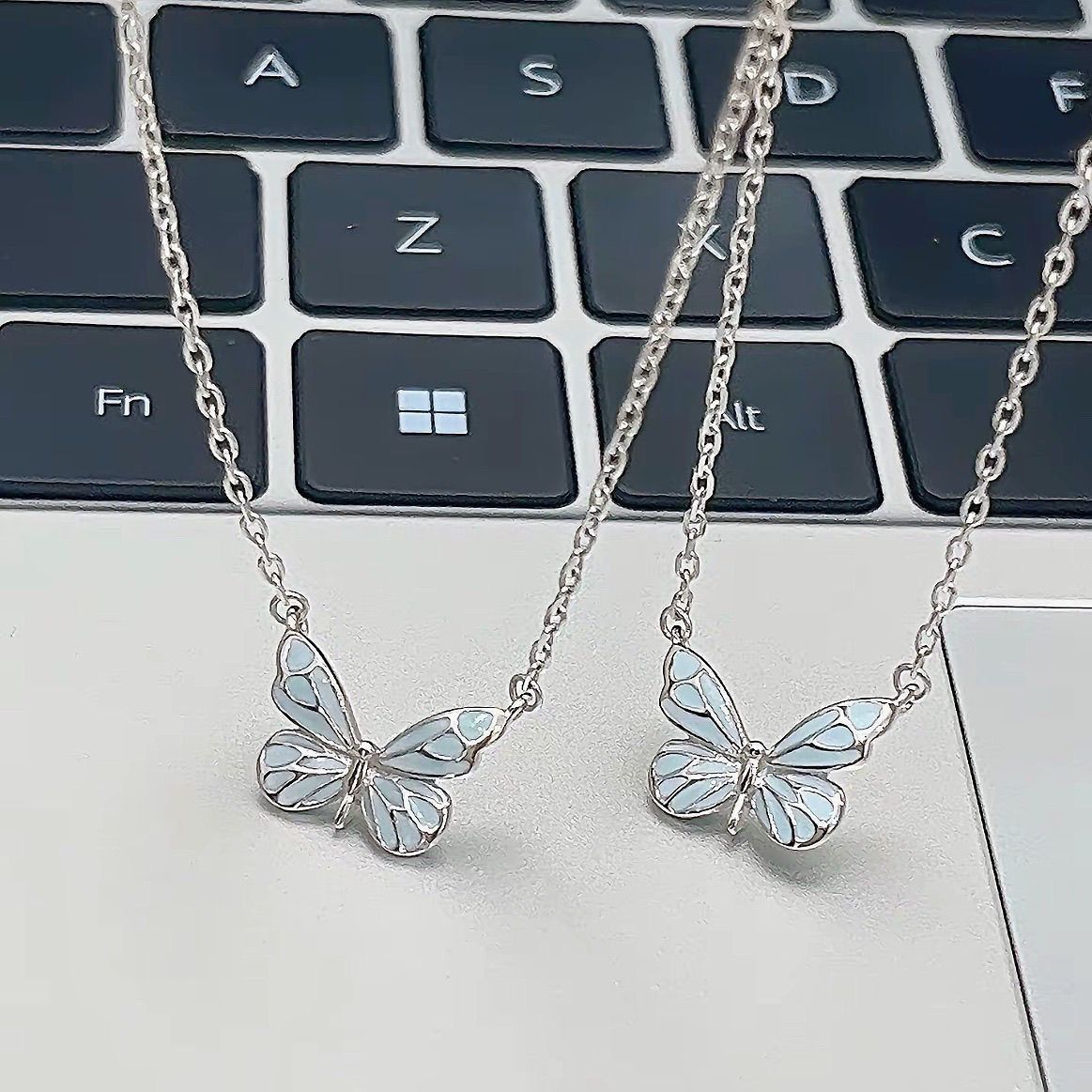 Women's Butterfly For Simple Light Luxury Fashion Blue Luminous Smart Mori Necklace