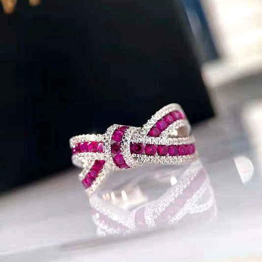 Pretty Korean Bow Ribbon Irregular Strip Rings
