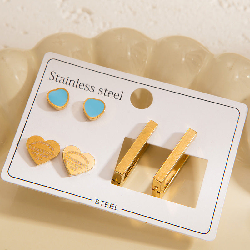 Titanium Steel Ear Exquisite Small Gold-plated Earrings