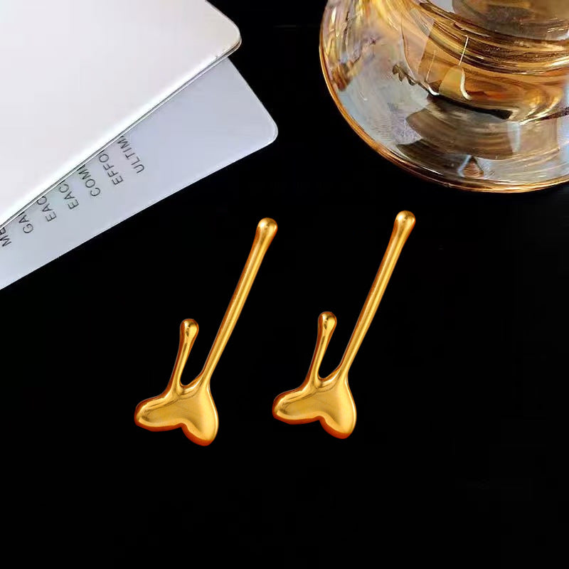 Women's Vintage Gold Stainless Steel Fashion Metal Earrings