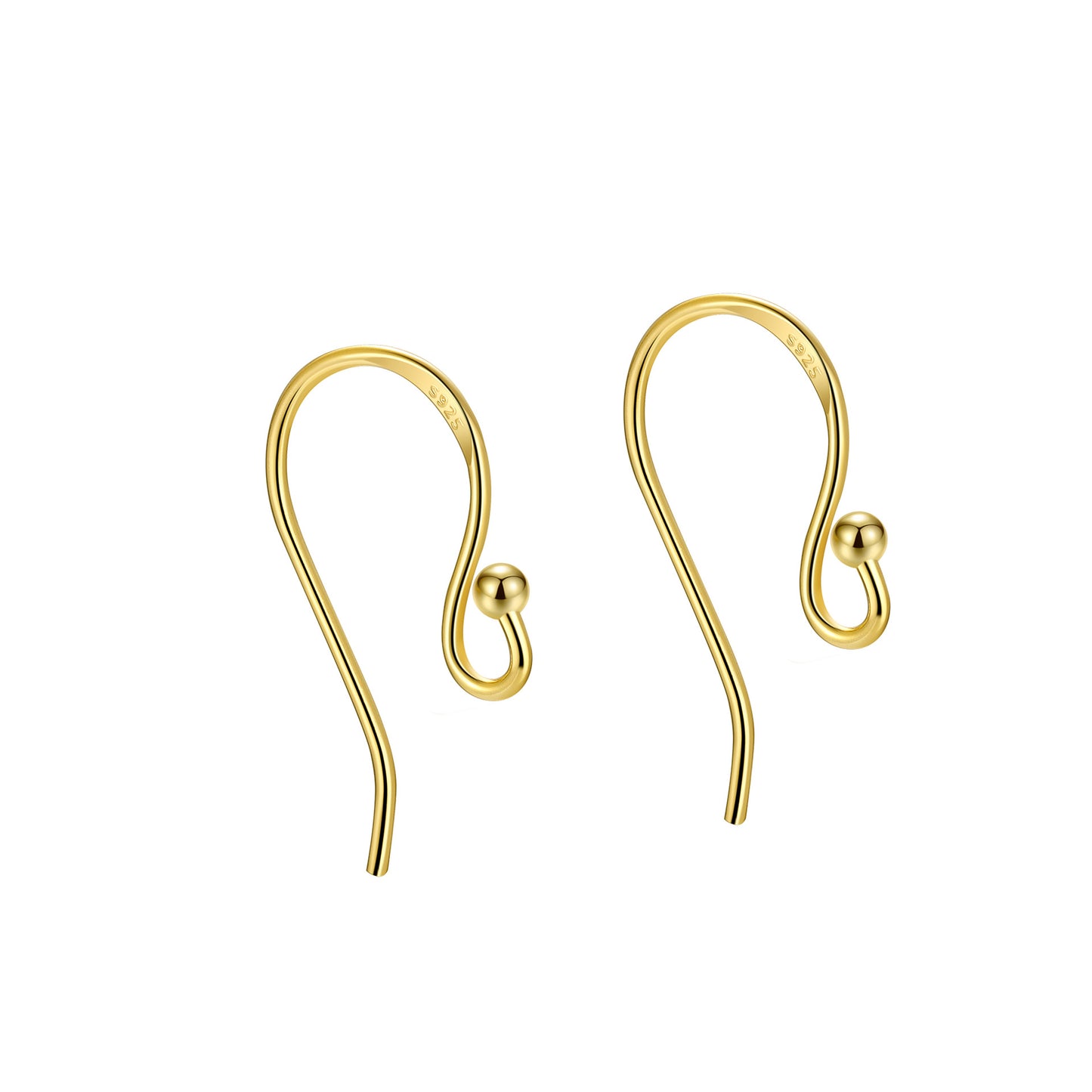 Sier Round Beads Head Basic Style Eardrops Pressed Fish Ear Hook