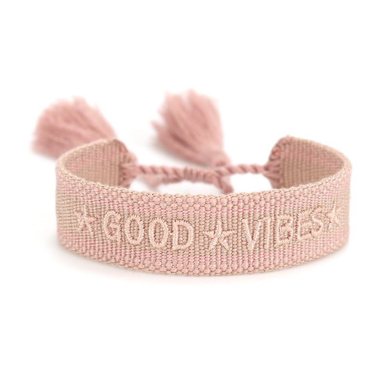 Women's Letter Carrying Strap Hand-woven Tassel Can Bracelets