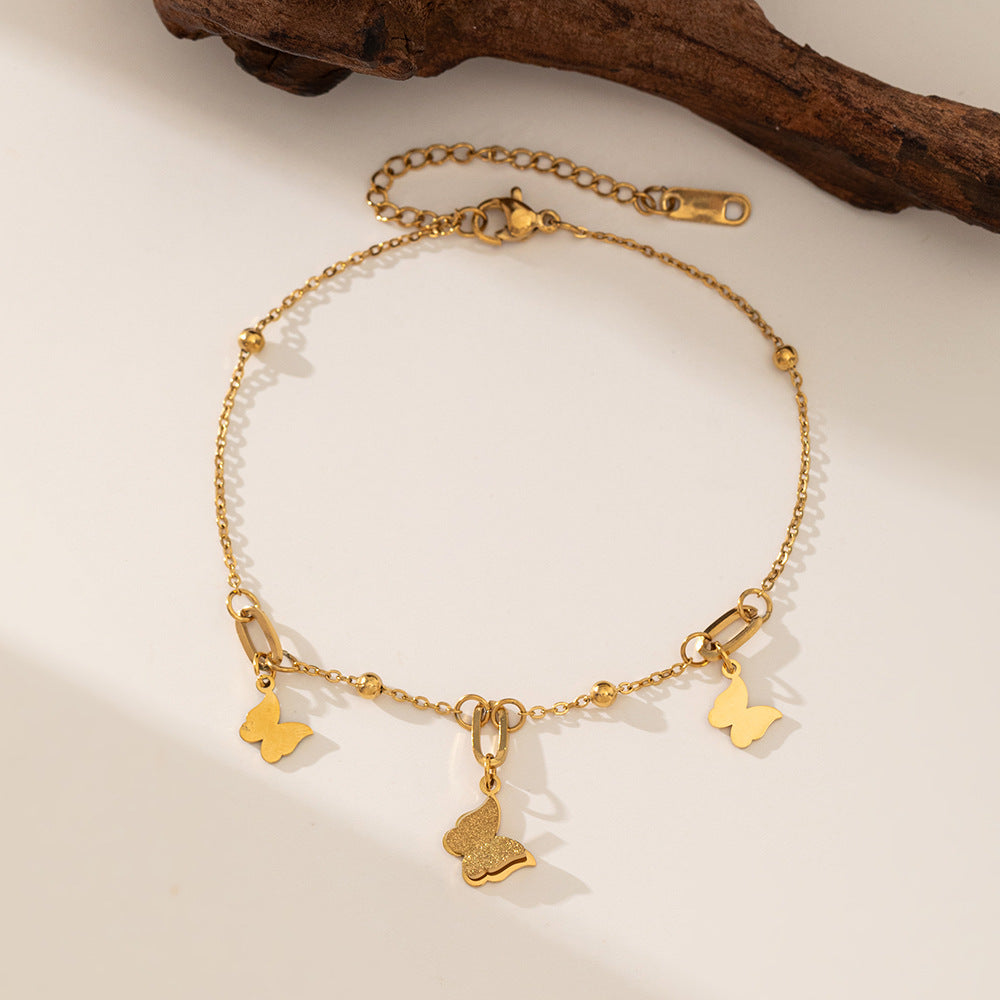 Women's Steel High-grade Gold Does Not Fade Anklets