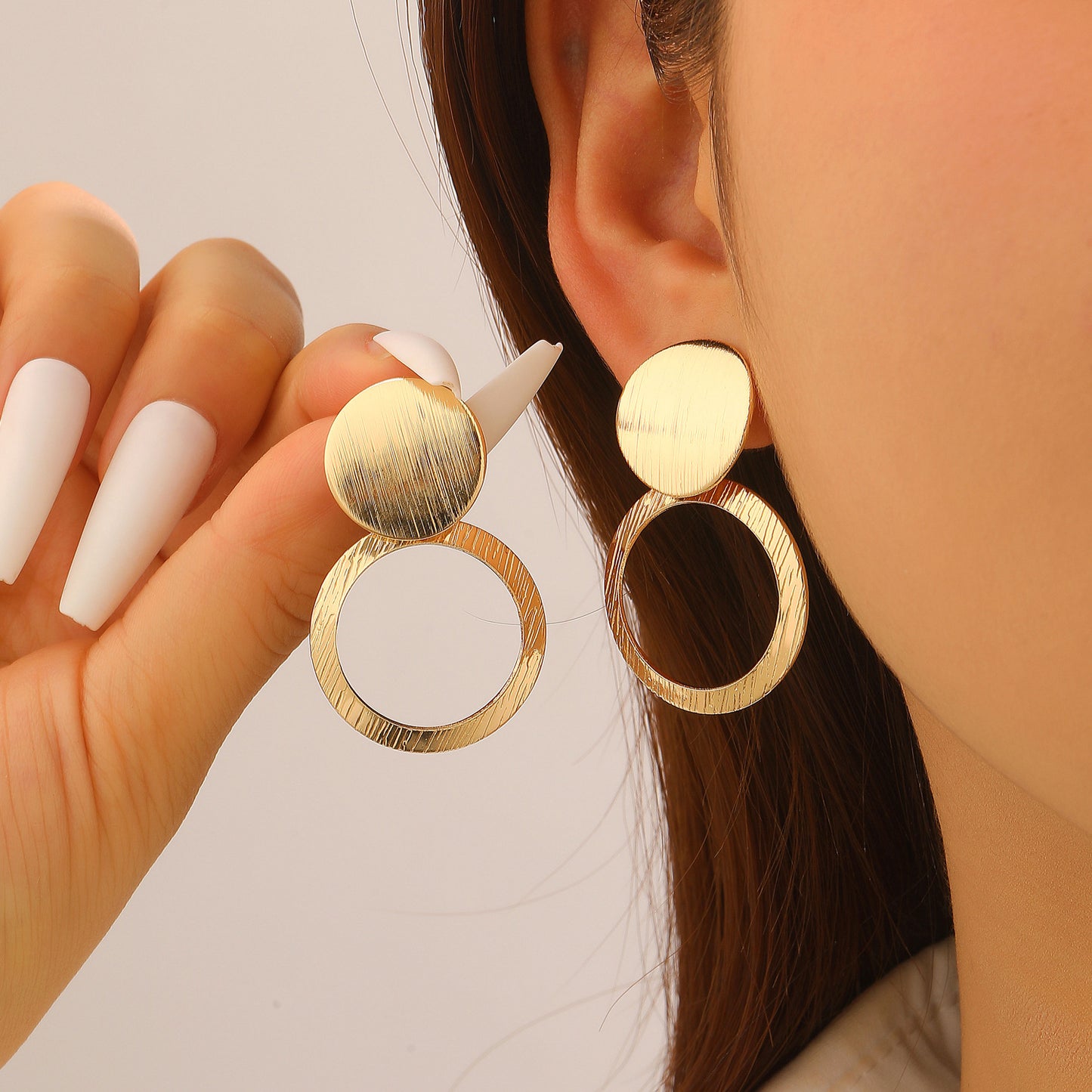 Women's Elegant Geometric Heart Ear French Retro Jewelry Set