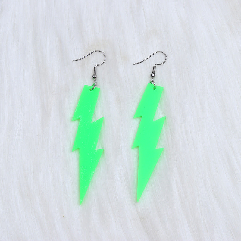 Fluorescent Lightning Acrylic Ear Design Sense Earrings