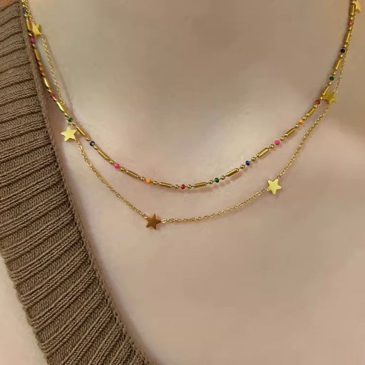 Of Small Stars Cute Pentagram Niche Temperament Clavicle Necklace