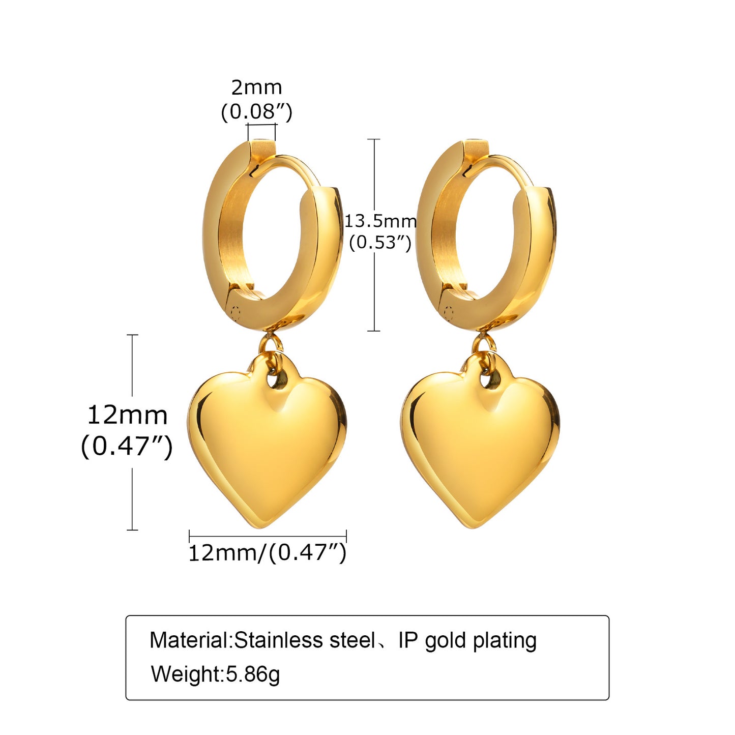 Women's Steel Star Heart Flower Twist Five-pointed Earrings