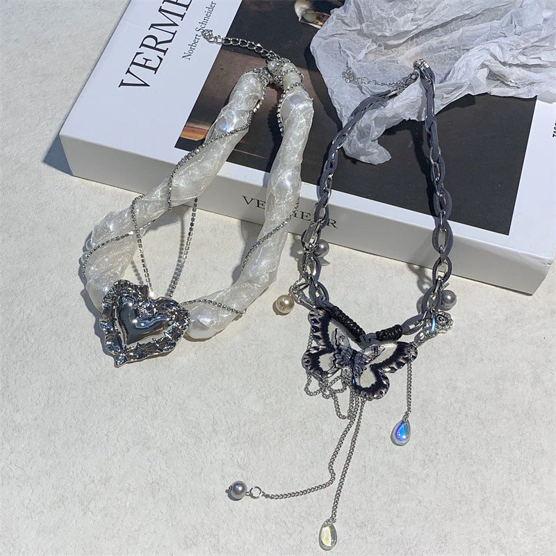 Women's Metal Heart Pearl Accessories For Niche Necklaces