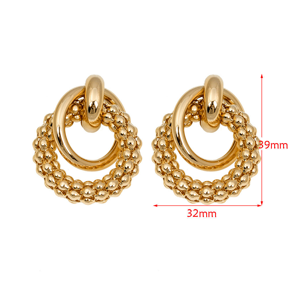 Women's Retro Hoop Hollow Tube Series Sister-in-law Earrings