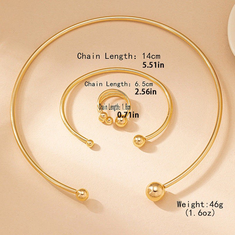 Spring Open-end Polished Simple Fashion Personalized Niche Jewelry Set
