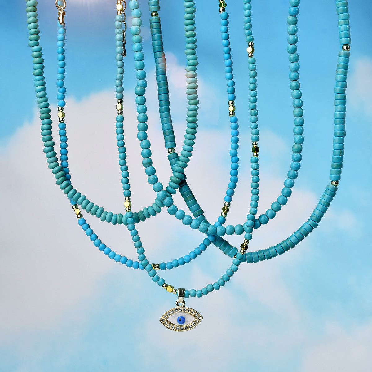 Women's Artistic Turquoise Beaded High-grade Light Luxury Necklaces