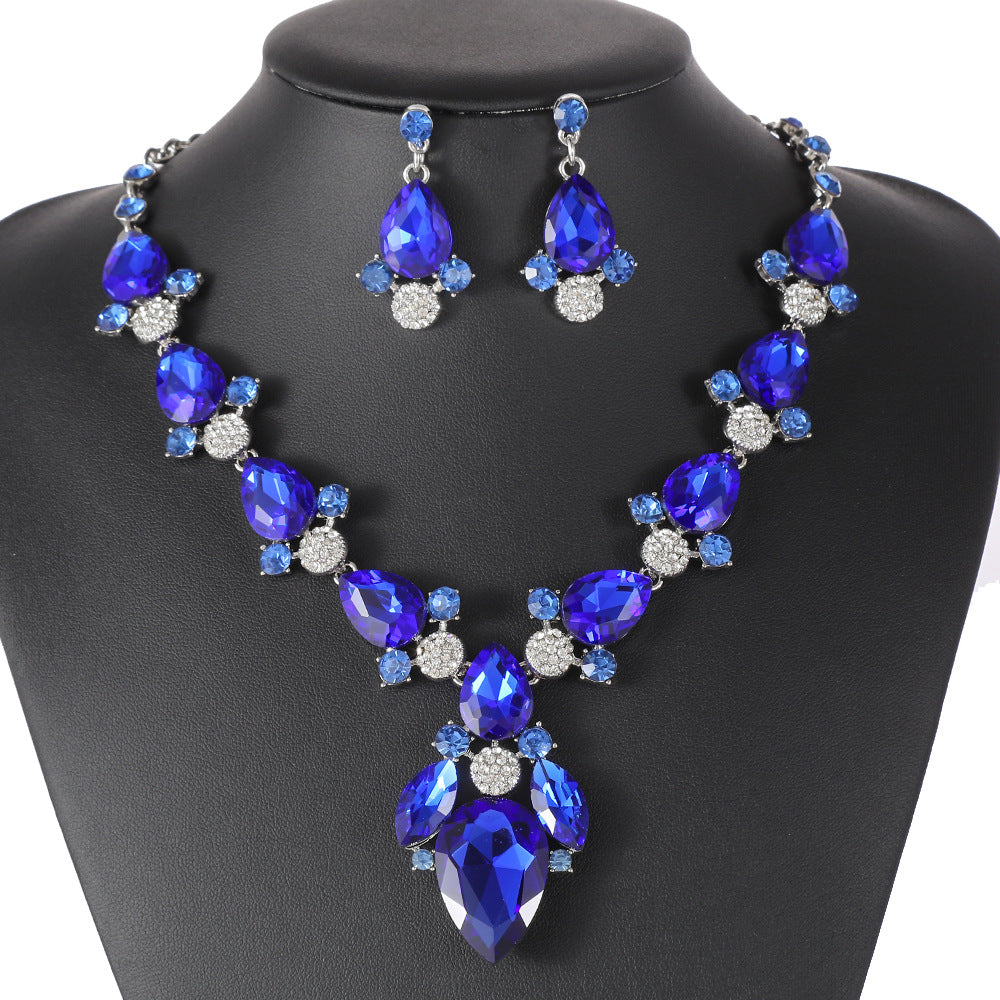 Fashion Suit Exaggerated Crystal Two-piece Alloy Rings