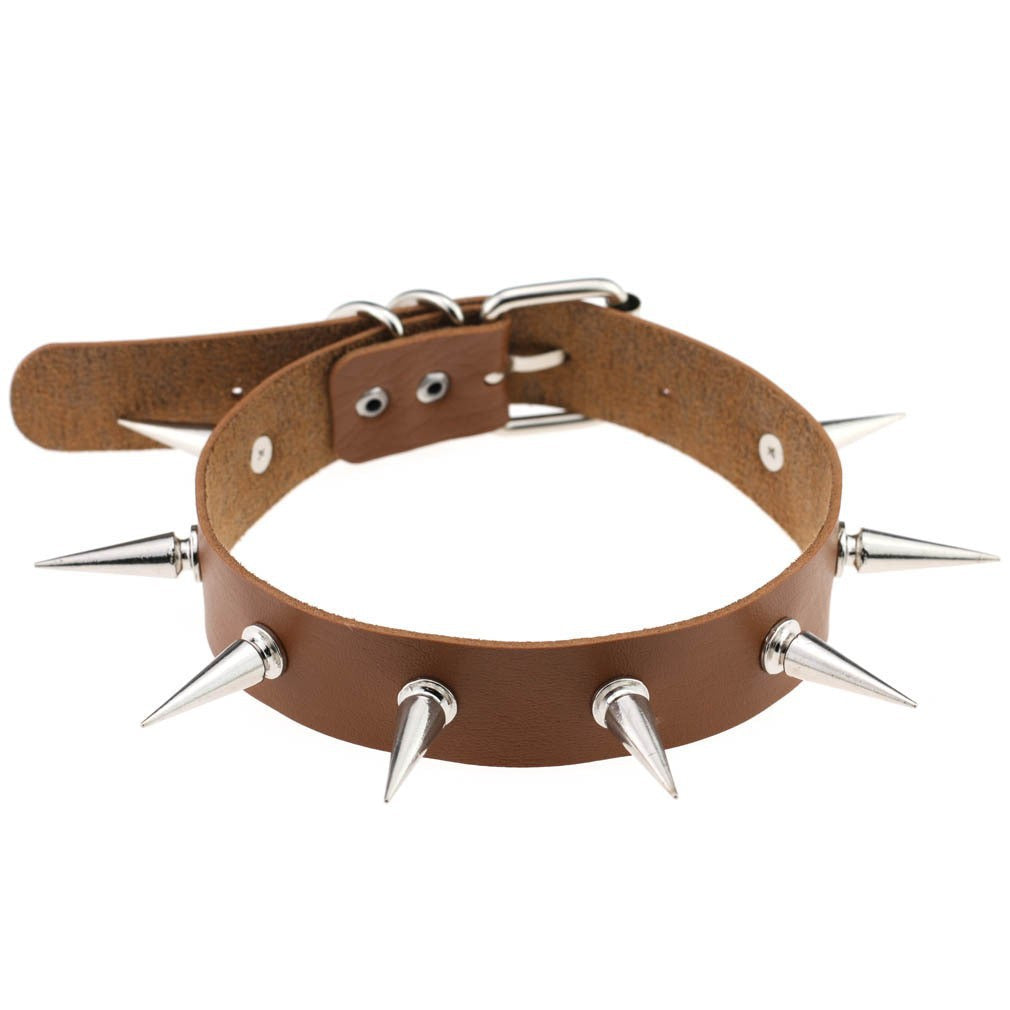 Nightclub Leather Creative Rivet Pointed Nail Collar