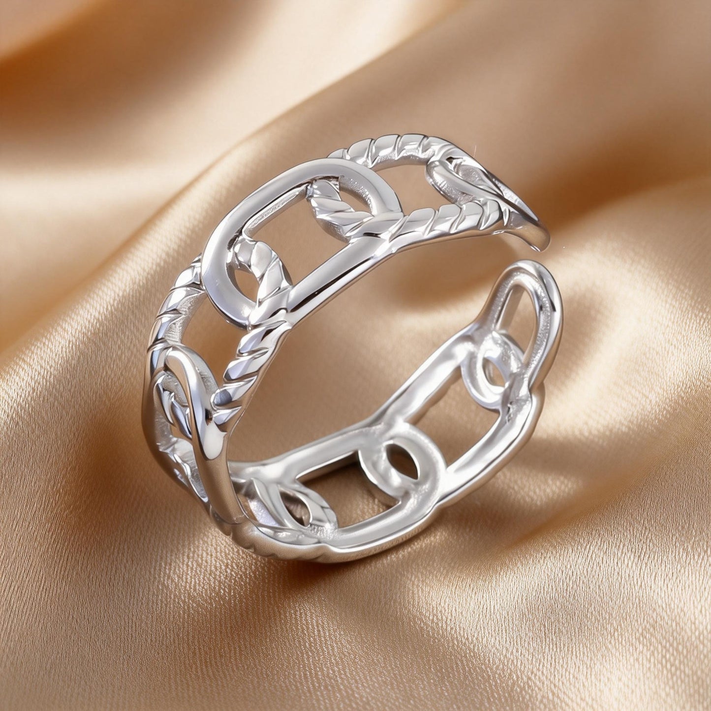 Steel Open-end Niche High-grade Fashion Trend Affordable Luxury Style Ring