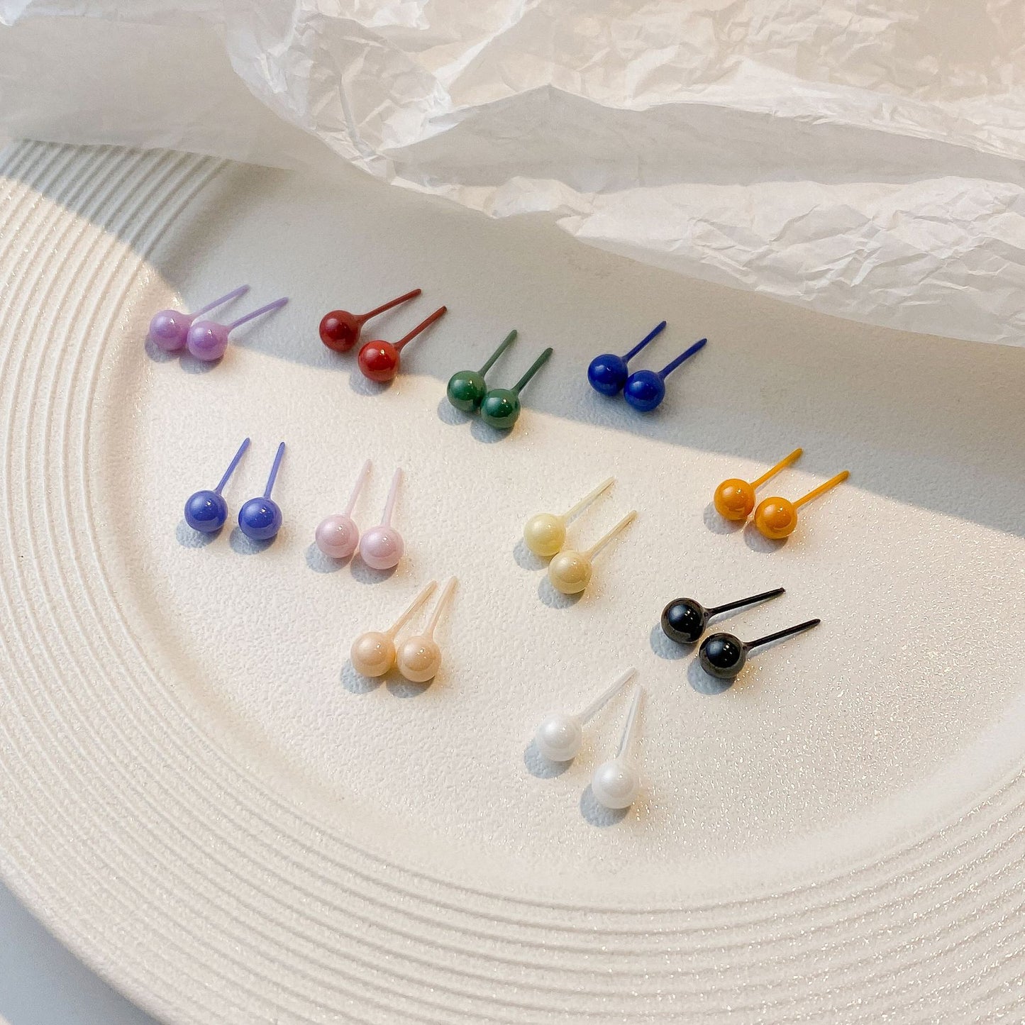 Medical Biological Porcelain Ear Female Ceramic Bar Auricular Needle Sleeping Earrings