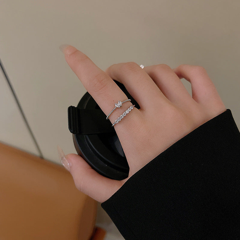 Style Pearl Zircon Butterfly Female Niche High-grade Rings