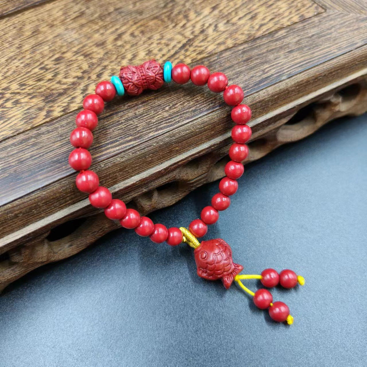 Women's & Men's Cinnabar Purple Gold Sand Single Circle Simple Buddha Beads Light Bracelet