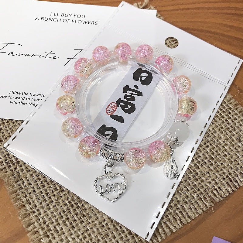 Glass Crystal Fresh Sweet Beaded Hand Greeting Bracelets