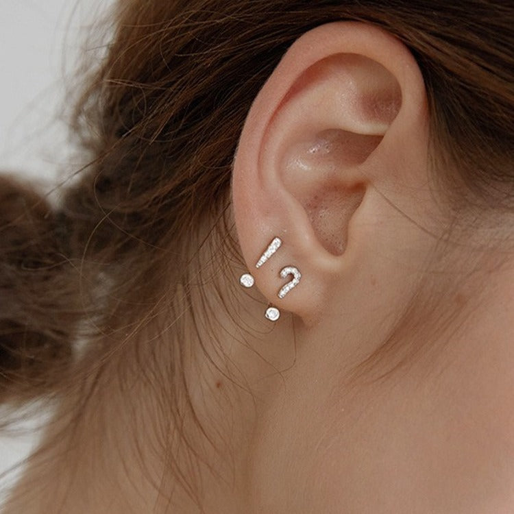 Women's Question Mark Fashionable Simple Niche Design Small Stud Earrings