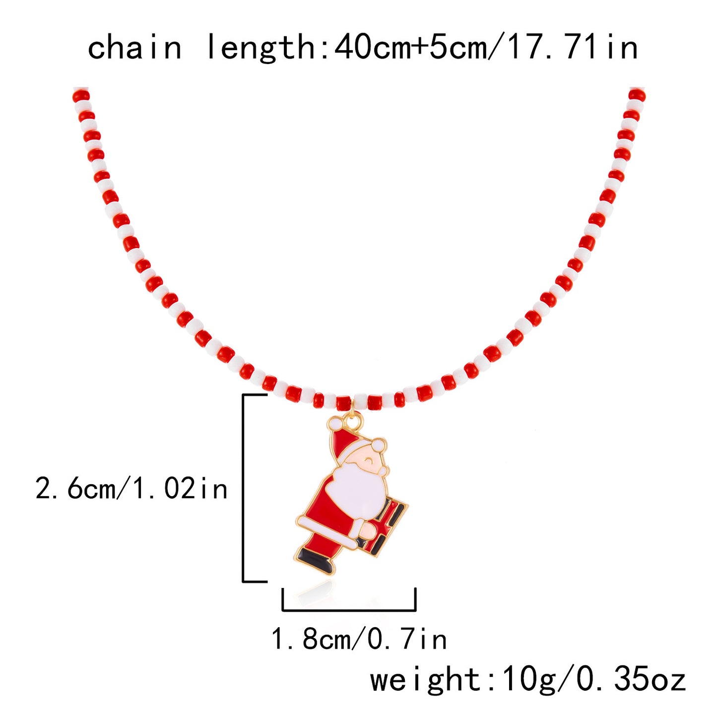 Women's Beaded Fashionable Christmas Tree Santa Claus Necklaces