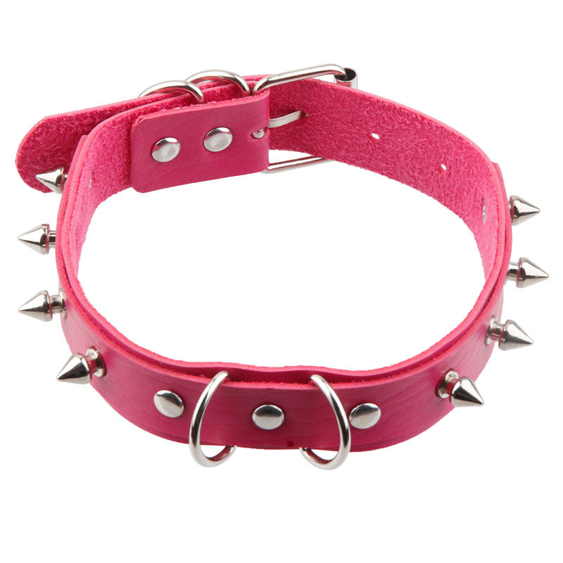Fashion Creative Punk Exaggerated Leather Rivet Collar