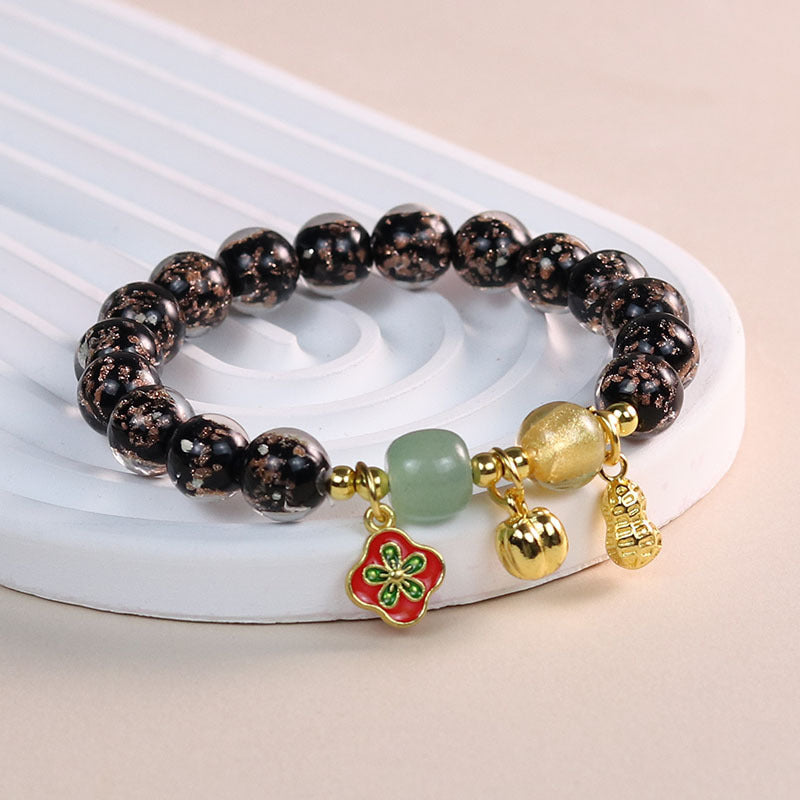 Female Fragrant Gray Colored Glaze Chinese Style Bracelet