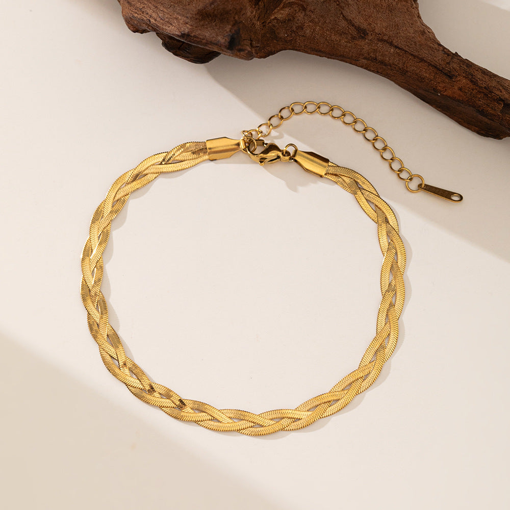 Women's Steel High-grade Gold Does Not Fade Anklets