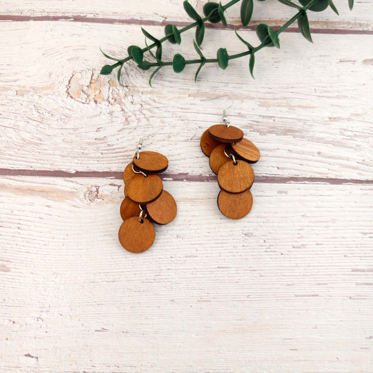 Grape Cluster Fashion Personality Wood Piece Ear Hook