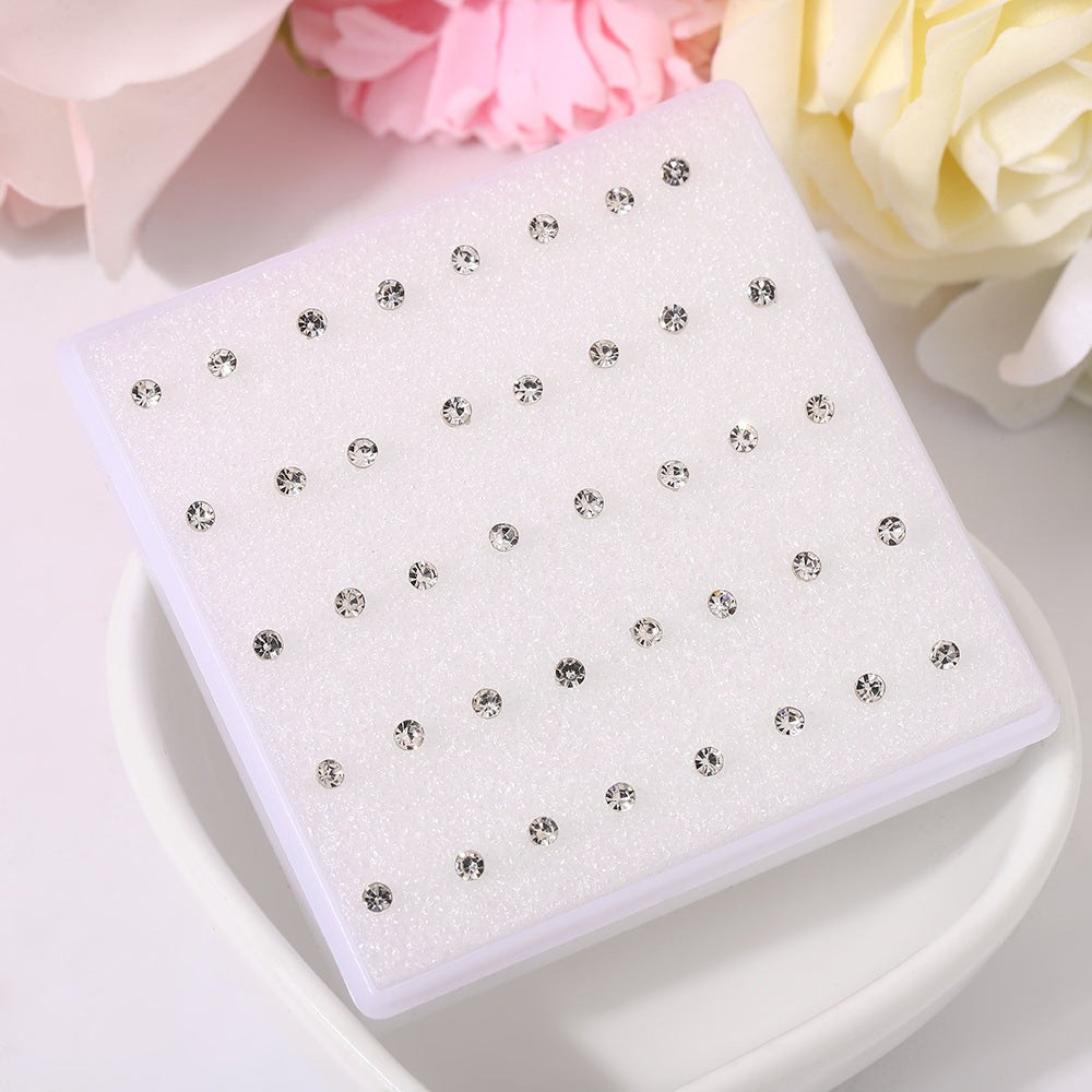 Colorful Resin Niche High-grade Plastic Fashion Rhinestone Auricular Needle Ear Stud Earrings