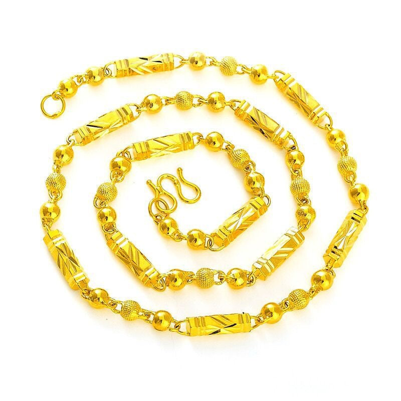 Men's Gold Cloth Pattern Dragon No Color Fading Necklace