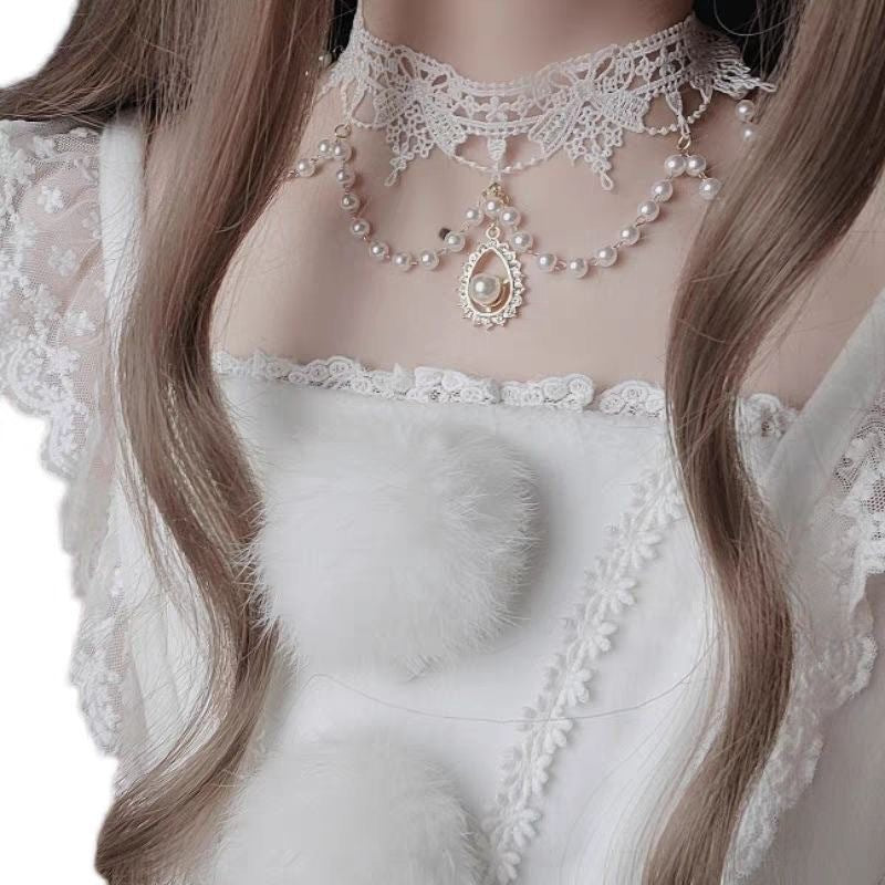 Pure Desire Lace Female Neck Bow Collar