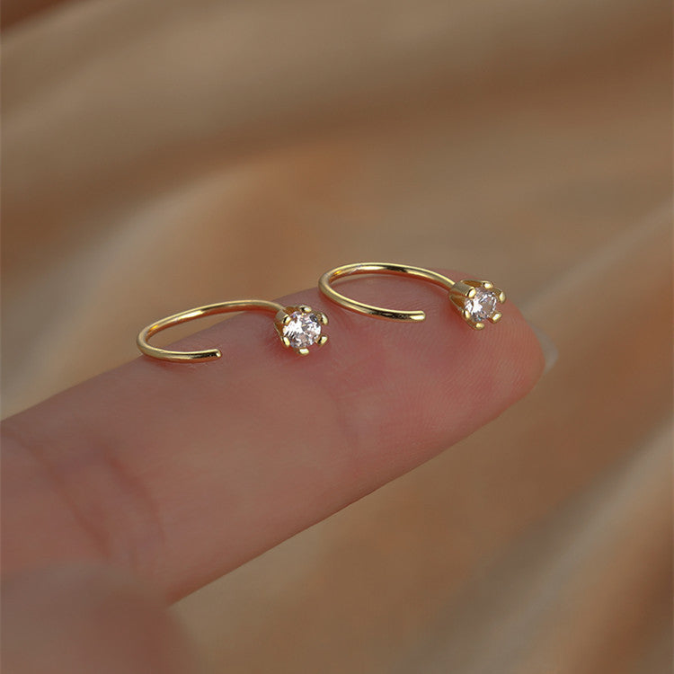 Women's Sier Fashionable Ear Hook Simple Graceful Earrings