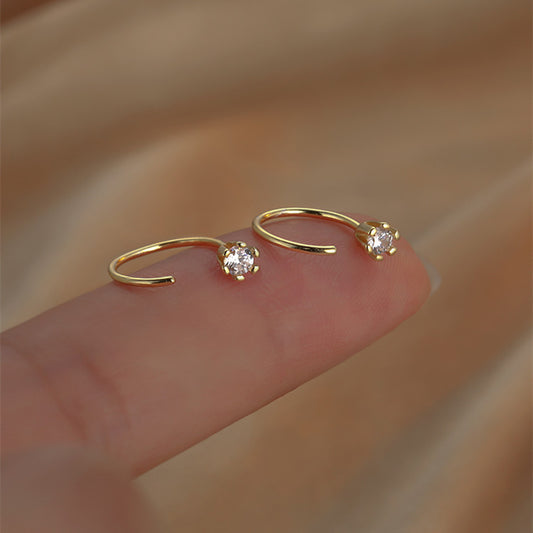 Women's Sier Fashionable Ear Hook Simple Graceful Earrings