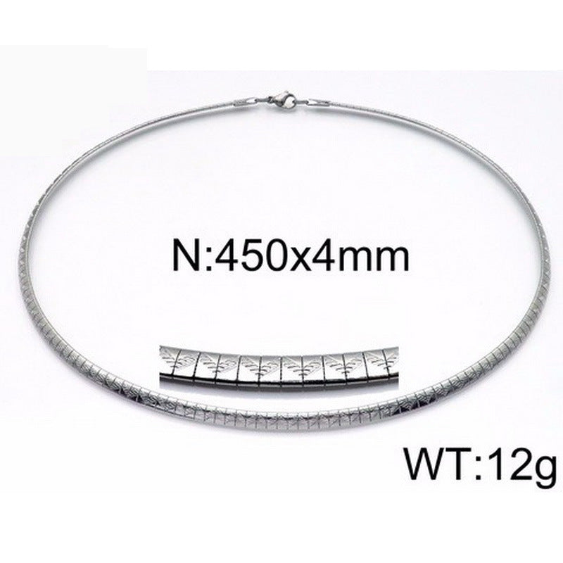 Women's & Men's Fashion Titanium Steel Simple Popular Round Gold Necklaces