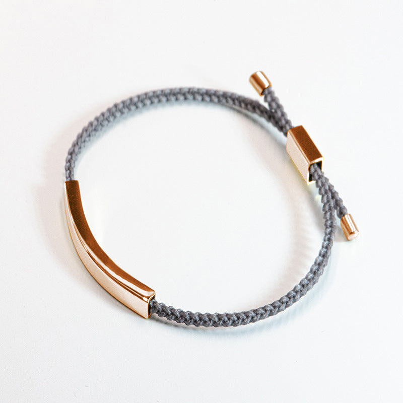 Steel Engraved Hollow Tube Couple Adjustable Inspirational Bracelets