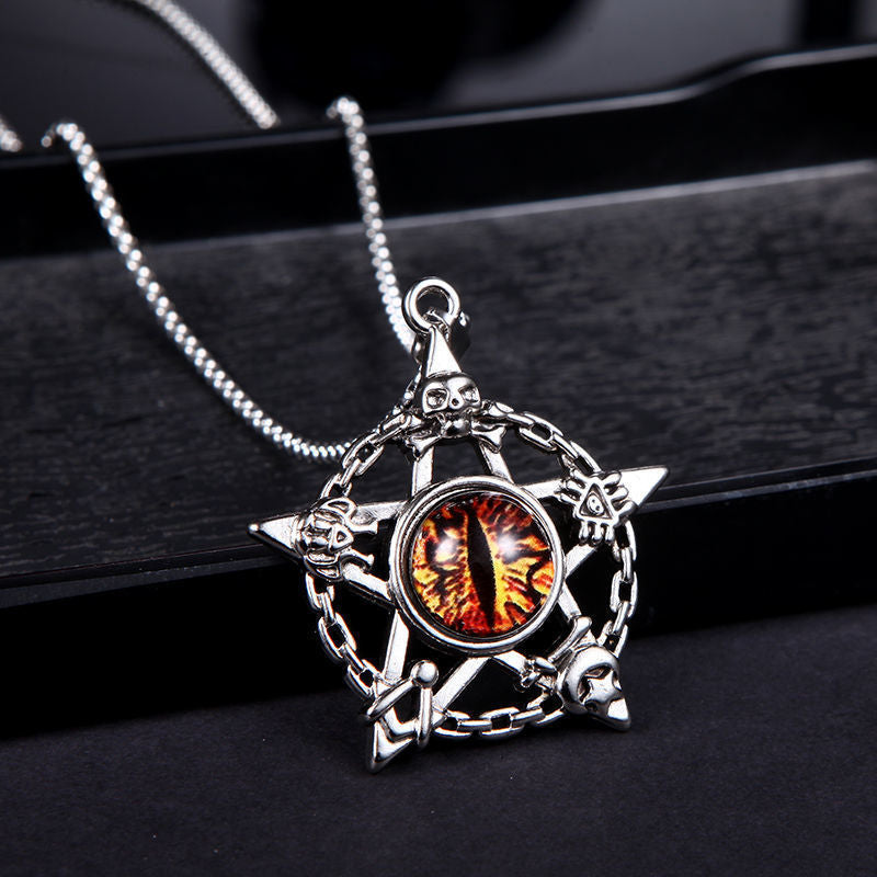 Style Old Five-pointed Star Turkish Blue Necklaces