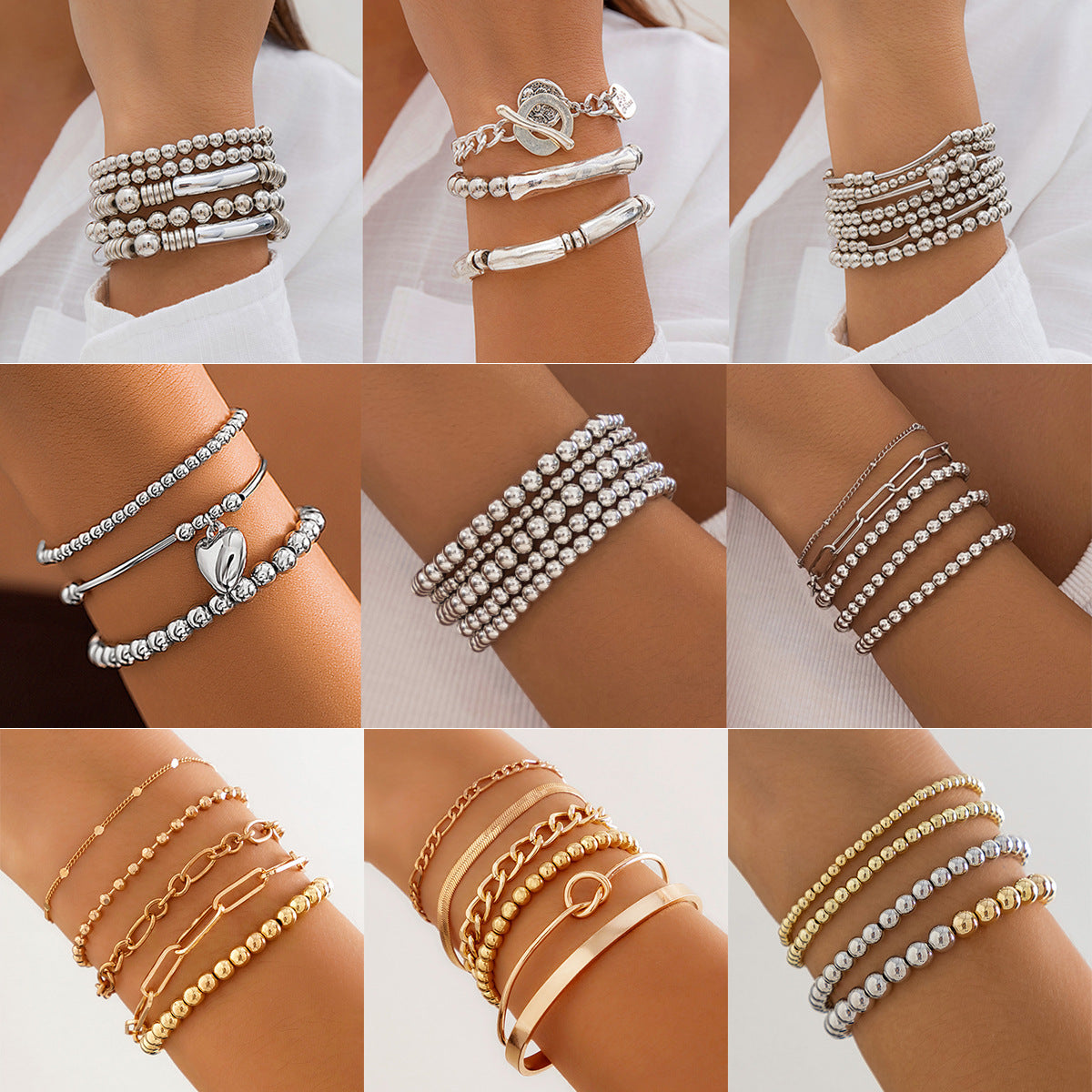 Women's Heart Suit Sweet Cool String Beads Bracelet