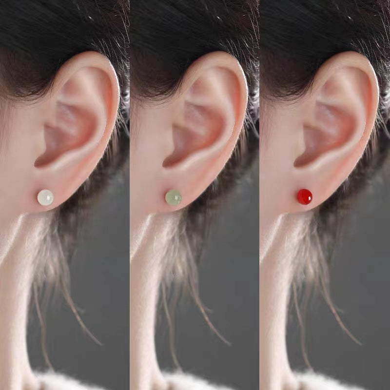 Women's Imitation Jade Ear Sier Simple Retro Affordable Luxury Rings