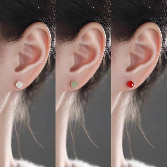 Women's Imitation Jade Ear Sier Simple Retro Affordable Luxury Rings