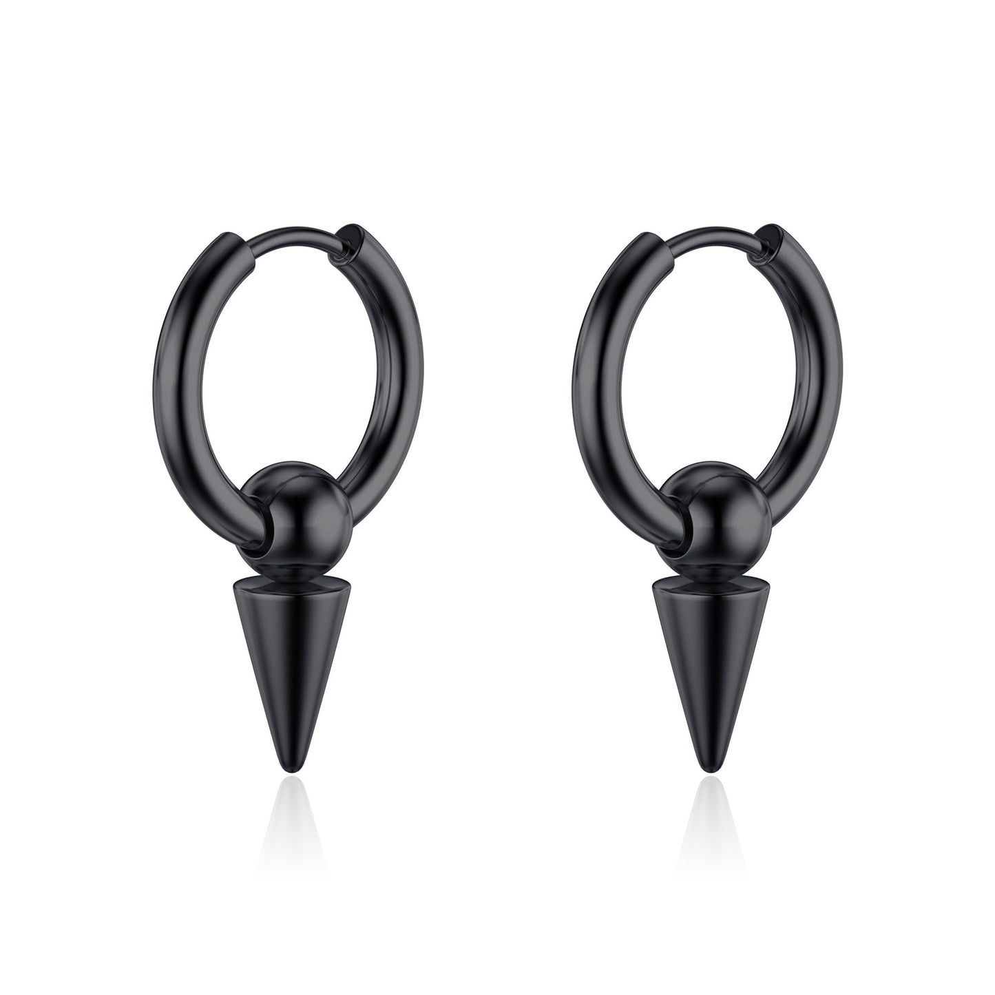 Electroplated Fashion Ear Clips Circle Pointed Cone Bone Earrings