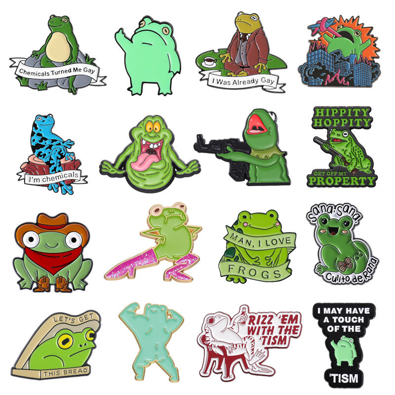 Cartoon Frog Series Brooch Cute Personality Little Brooches