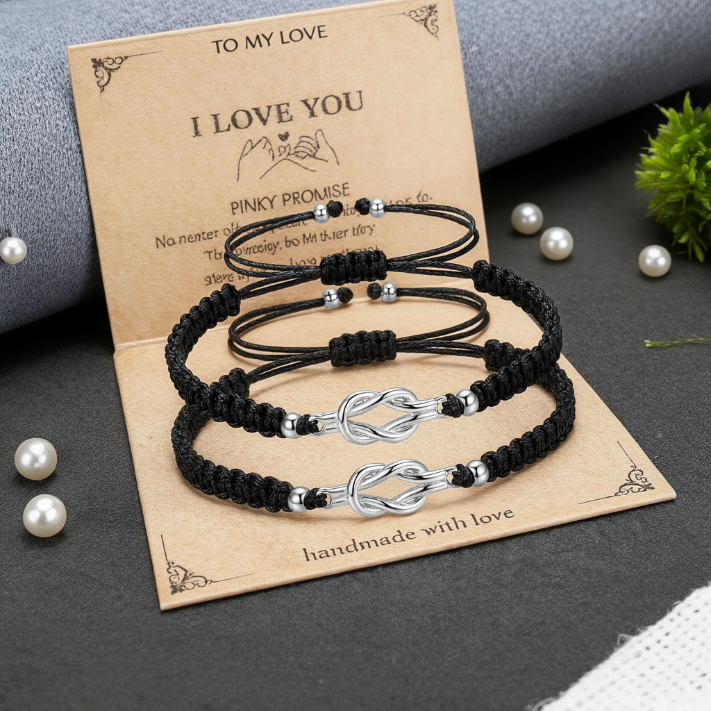 Women's & Men's Truelove Knot Flat Carrying Strap Couple Bracelet