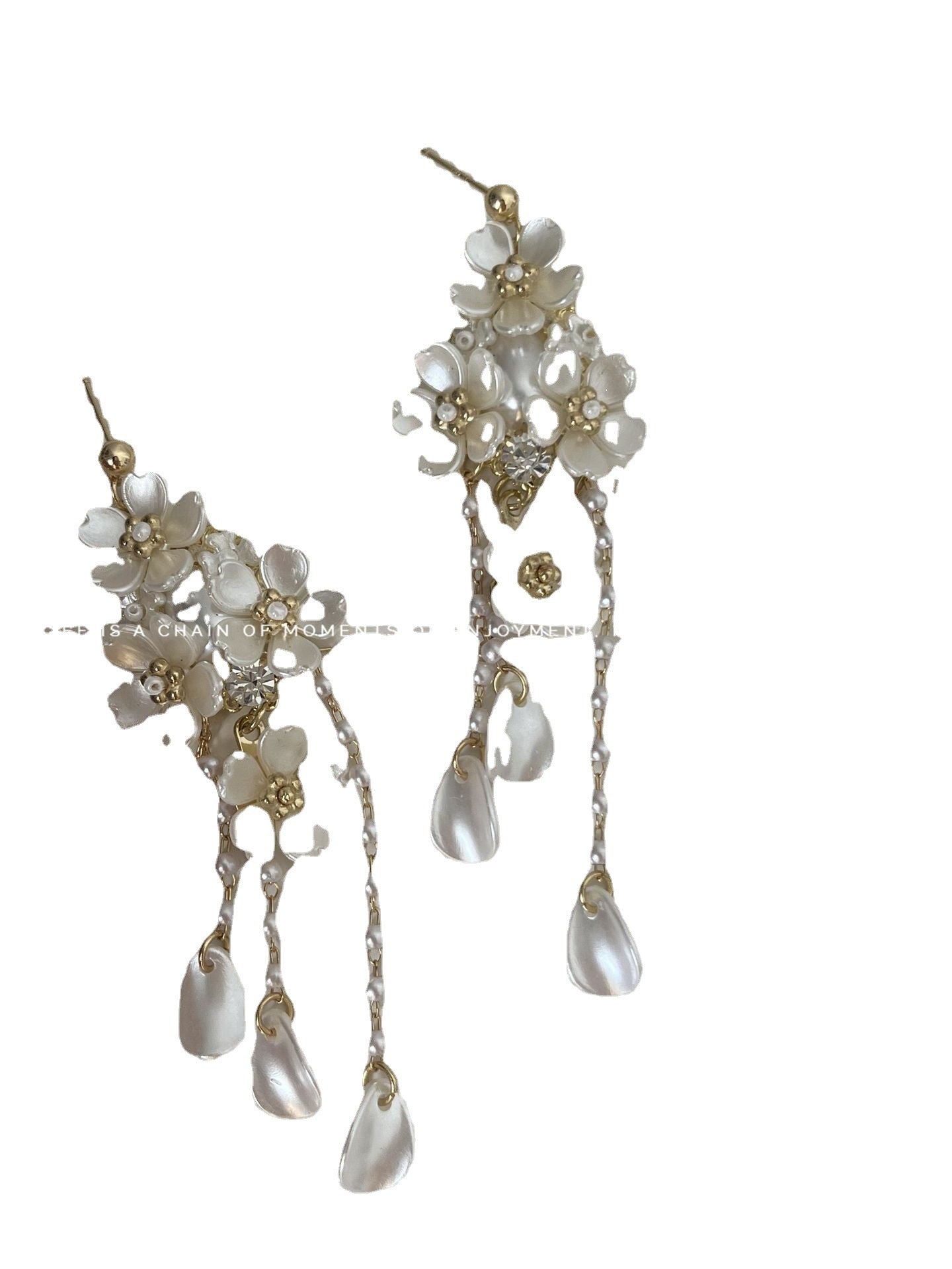 Fairy Flowers Tassel Niche Design Advanced Gentle Light Earrings