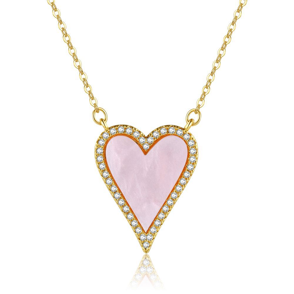 Women's Style Classic Peach Heart Hot Copper Plated Gold Necklaces