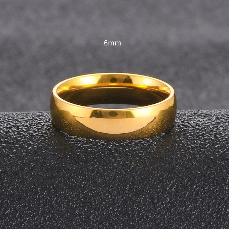 Women's & Men's Inner Outer Arc Stainless Steel Fashion Ring