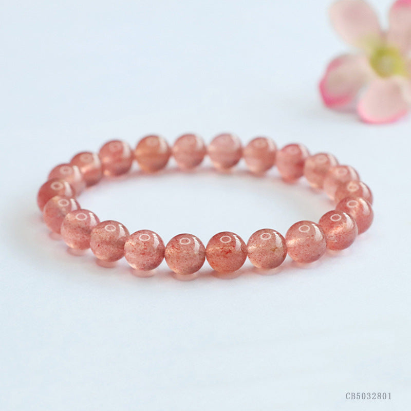 Natural Strawberry Crystal Colored Gems Live Bracelets