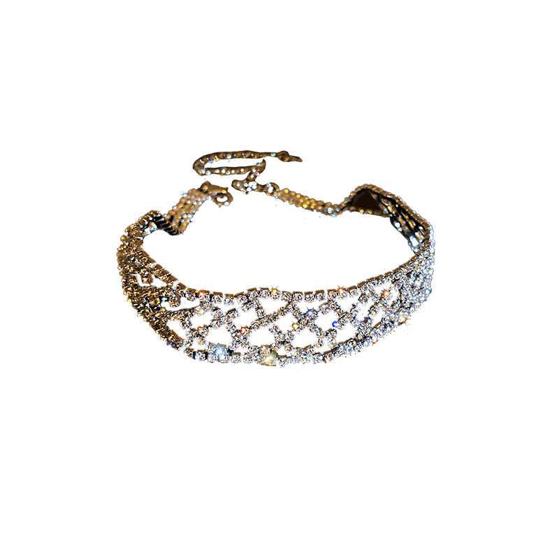Women's Sexy Rhinestones Clavicle Chain Neck Short Collar